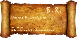 Berey Krisztina névjegykártya